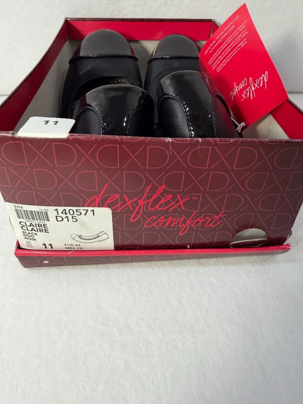 DexFlex Comfort Claire Scrunch Flats Black Size 11 NWT